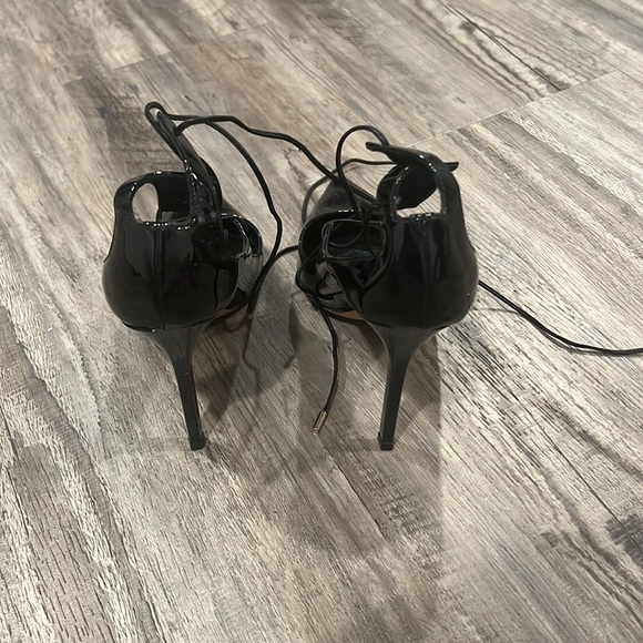 Jimmy Choo Vita 100 Lace Up Black Patent Leather Heels Shoes Pumps Size 38 - Picture 4 of 14